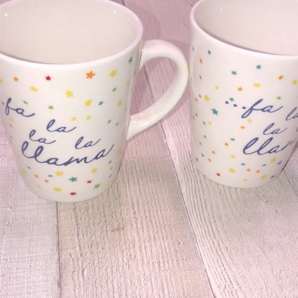 Falalala LLama Christmas mugs set